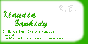 klaudia banhidy business card