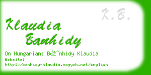 klaudia banhidy business card